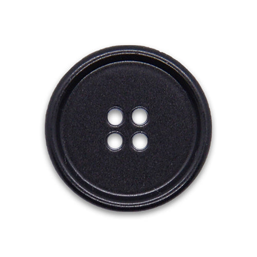11/16" 4-Hole Black Plastic Button (Made in Italy)