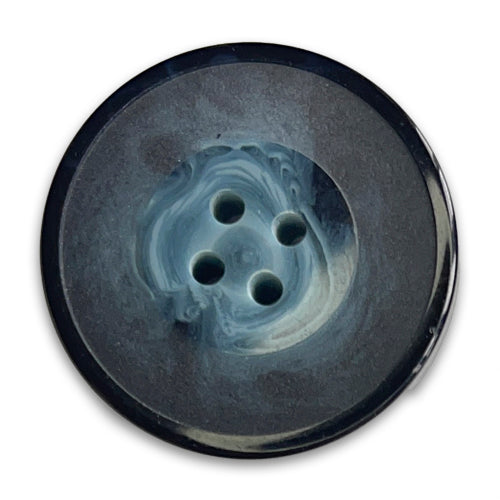 Stormy Teal Blue 4-Hole Plastic Button (Made in Spain)