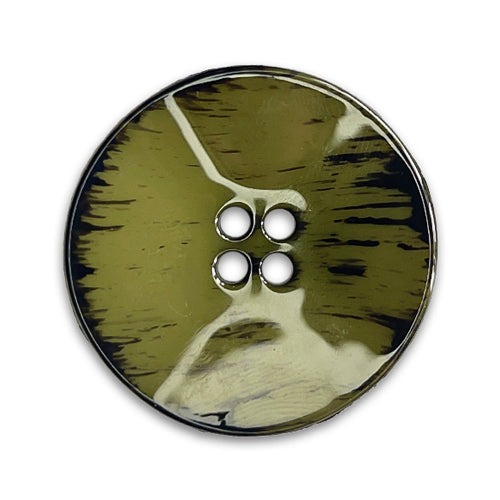 Concave Glossy Moss 4-Hole Plastic Button (Made in Germany)