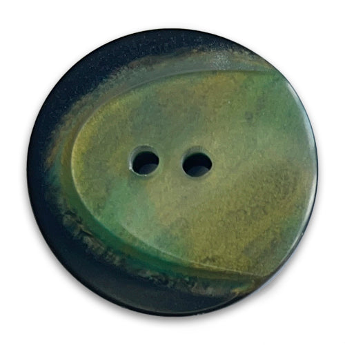 Variegated Pistachio Goddess Green 2-Hole Plastic Button (Made in Switzerland)