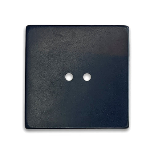Matte Midnight Navy Square 2-Hole Plastic Button (Made in France)