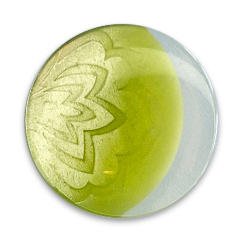 Lotus Kiwi & Clear Plastic Button (Made in Italy)
