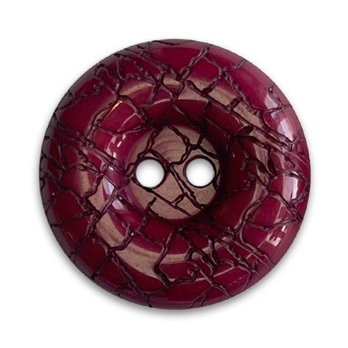 Dramatic Alligator Wine 2-Hole Plastic Button (Made in USA)