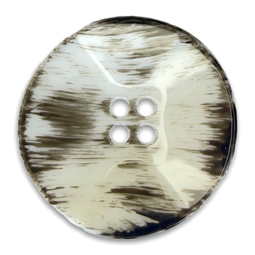 1 1/2" Black & White Ikat 4-Hole Plastic Button (Made in Spain)