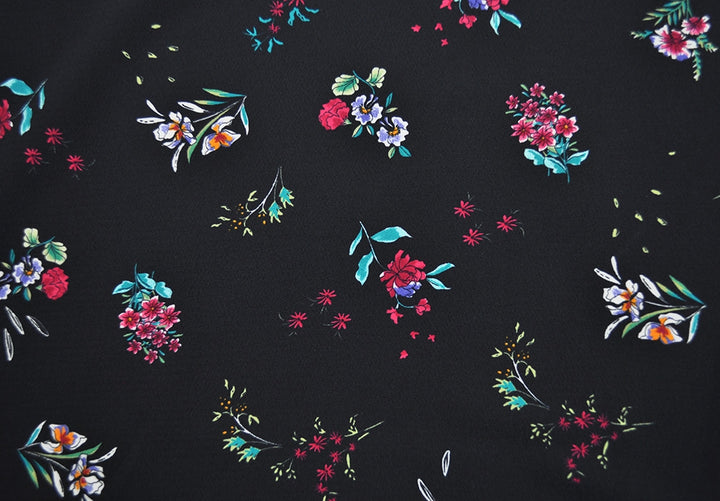 Drapey Garden Delight Polyester Crepe (Made in Italy)
