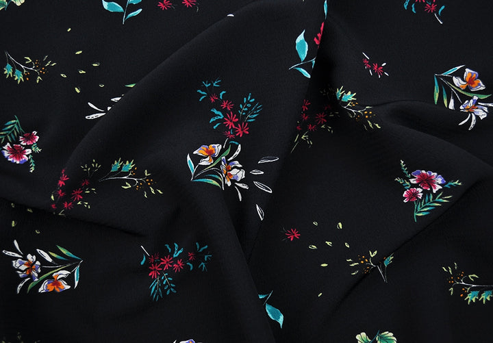 Drapey Garden Delight Polyester Crepe (Made in Italy)