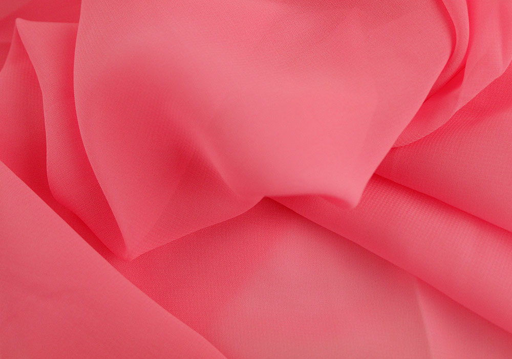 Neon French Pink Polyester Chiffon
