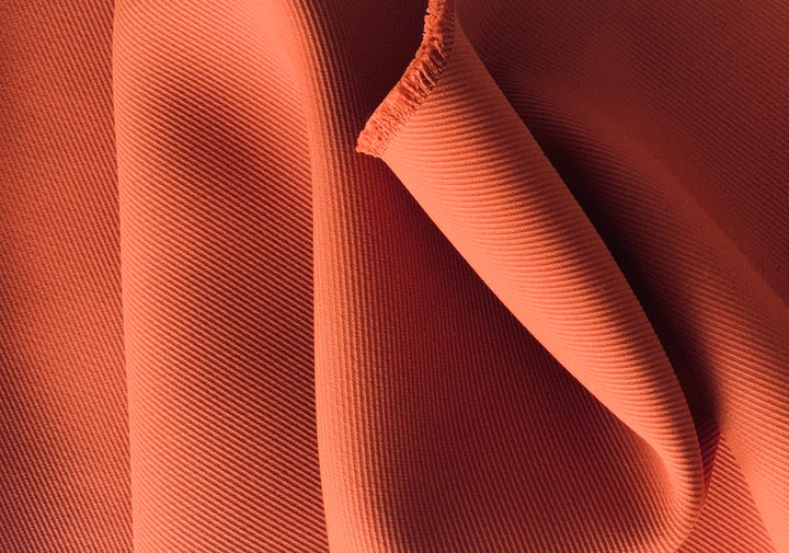 Saturated Pumpkin Polyester Twill Coating (Made in Italy)