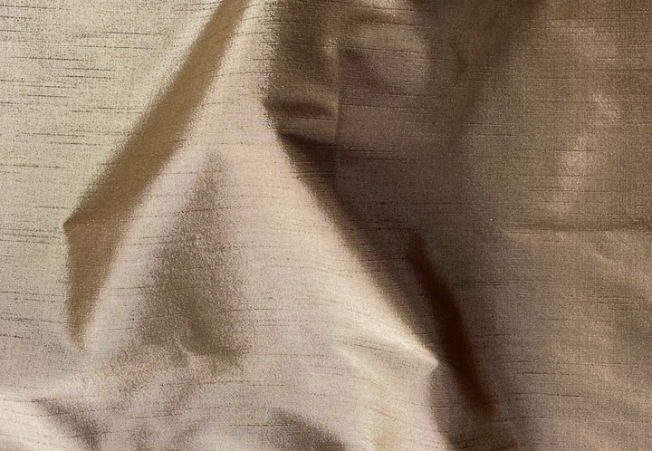Slubbed & Subtle Metallic Antique Bronze Polyester Dupioni