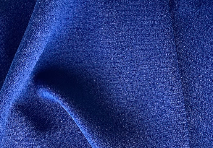 Vibrant Ultramarine Blue Polyester Crepe