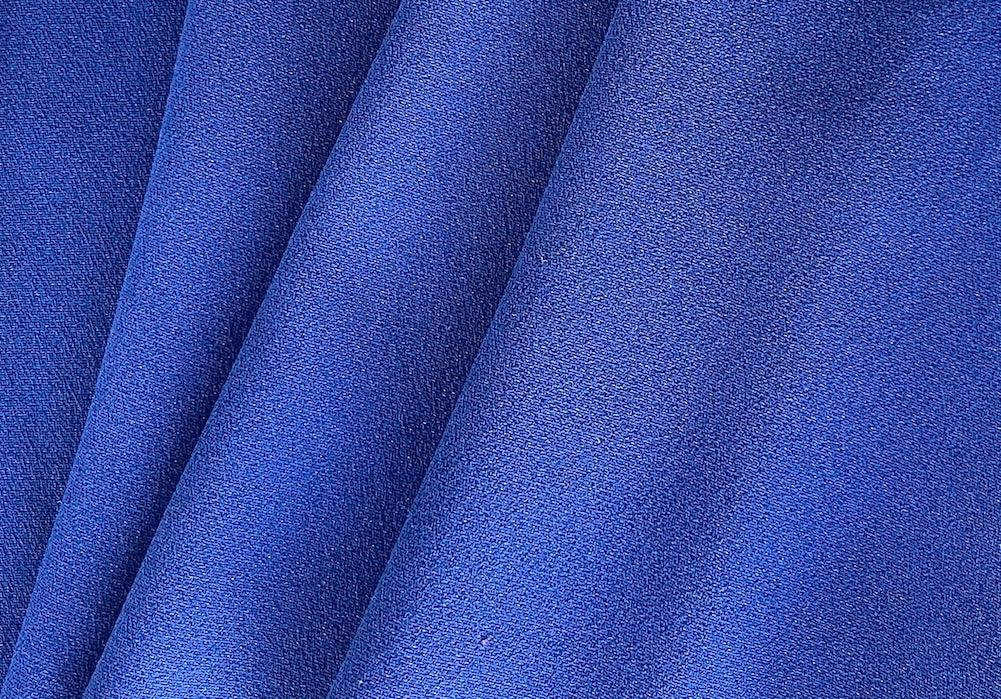 Vibrant Ultramarine Blue Polyester Crepe