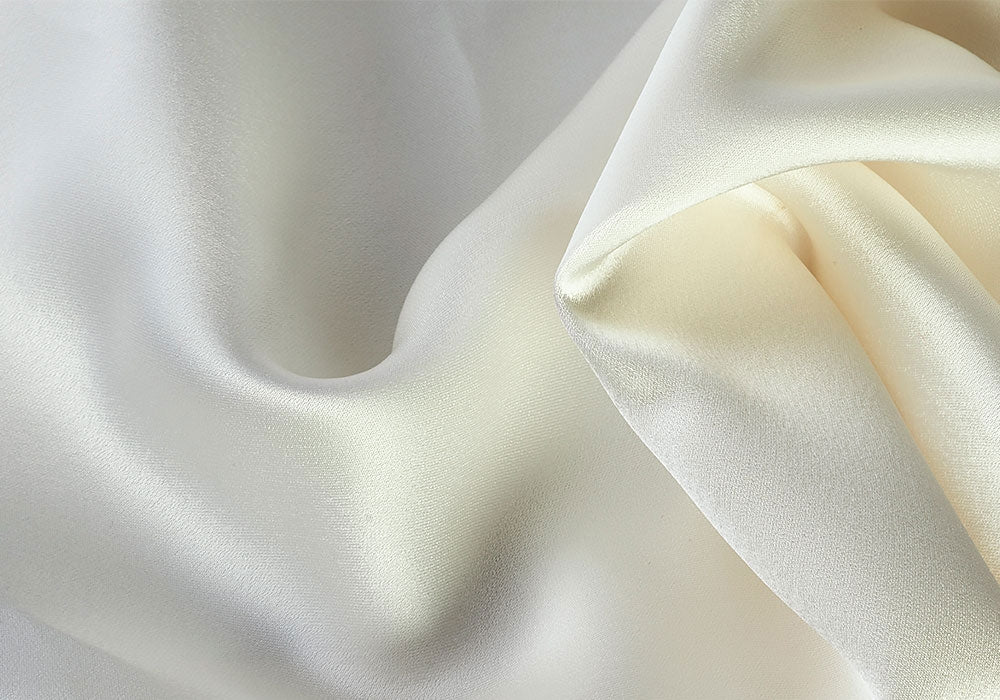 Warm Ivory Rayon Crepe Back Satin (Made in Italy)