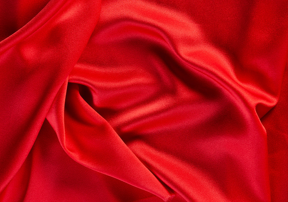 Rose Fire Red Rayon Blend Crepe Back Satin (Made in Italy)
