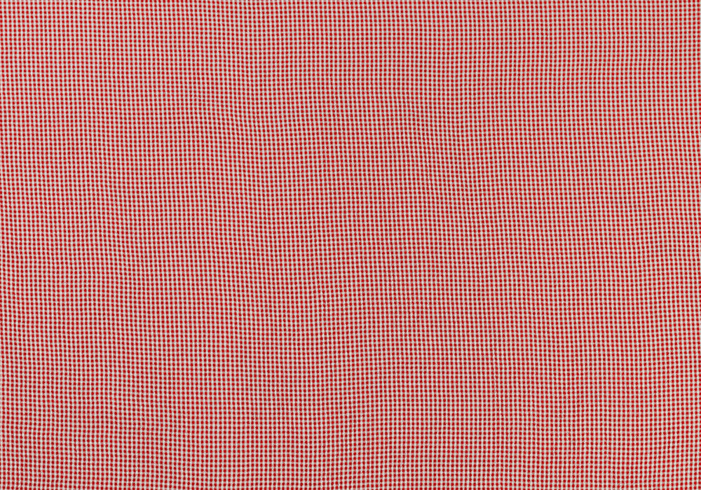 Red & Eggshell Micro-Check Rayon (Made in Italy)