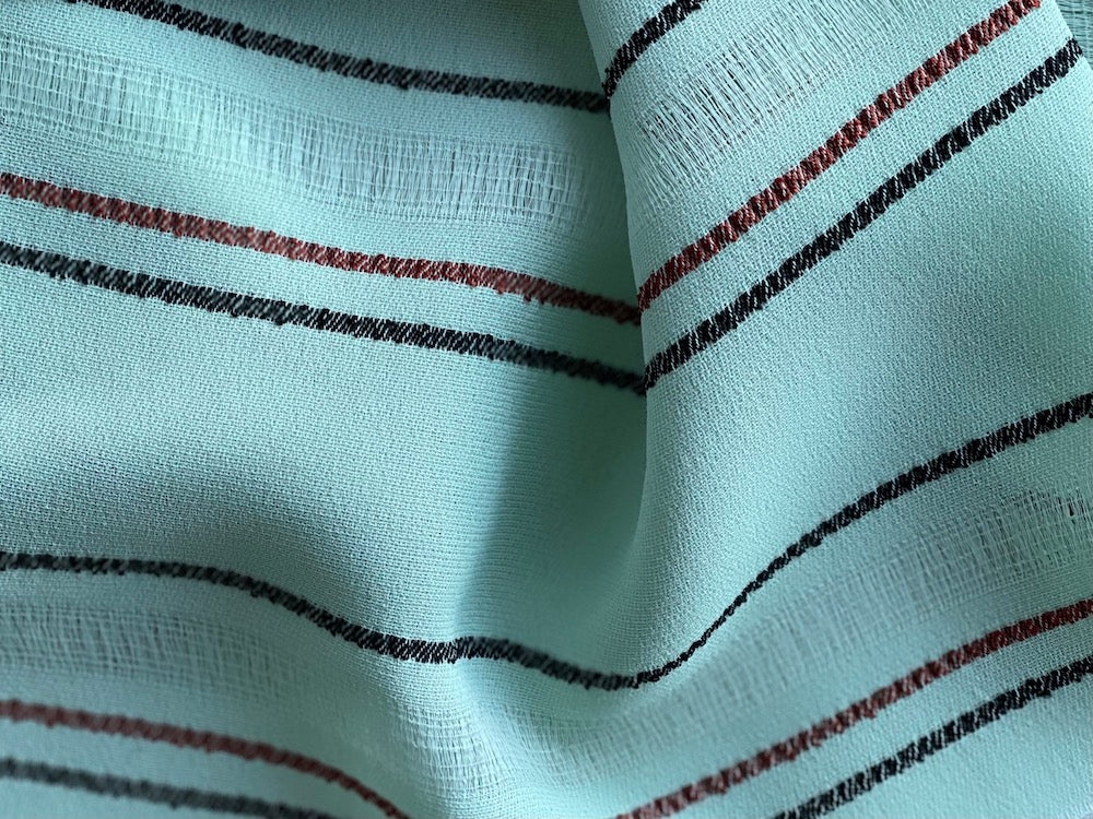 Summertime Mint Green Striped Viscose Blend (Made in Italy)