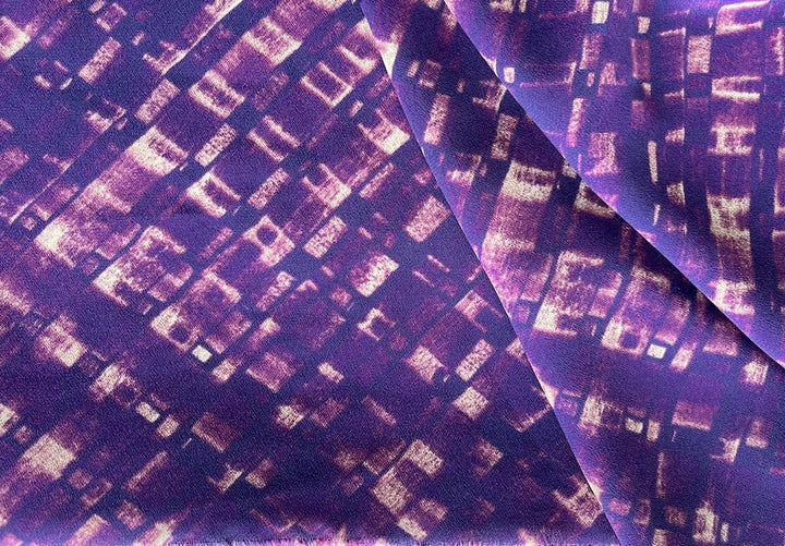 Geometric Amethyst Squared Viscose Crepe (Made in Italy)