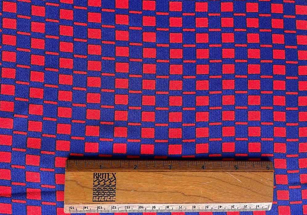 1 1-2 Yard Panel - Heavier Op Art-influenced Viscose & Silk  (Made in Italy)