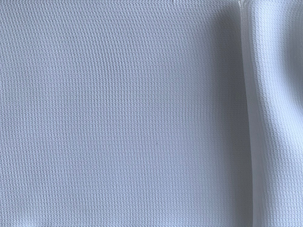 Stark White Waffle-Weave Viscose Crepe