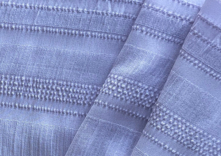 Spring Lilac Striped Textured Rayon & Silk Blend Gauze (Made in Italy)