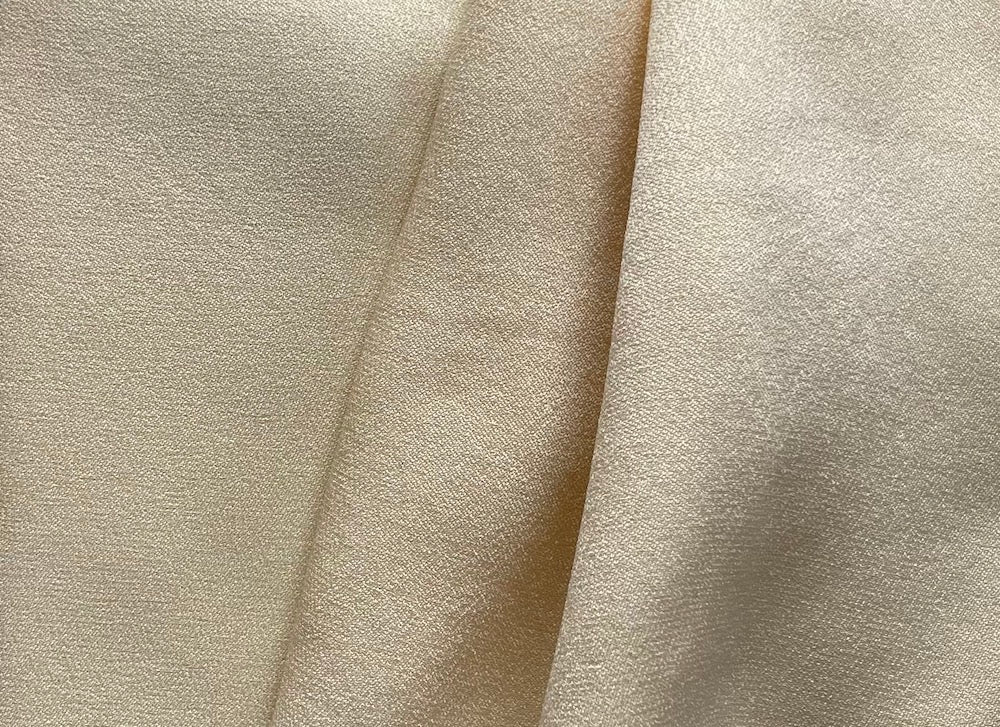 Heavier Buttered Vanilla Cream Viscose Blend Crepe (Made in Italy)