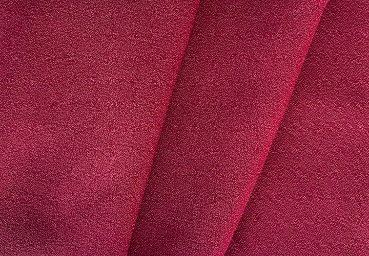 Elegant Cranberry Viscose Blend Crepe (Made in Italy)