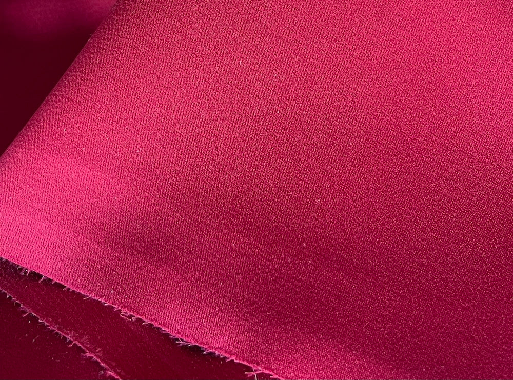 Elegant Cranberry Viscose Blend Duchess Satin (Made in Italy)