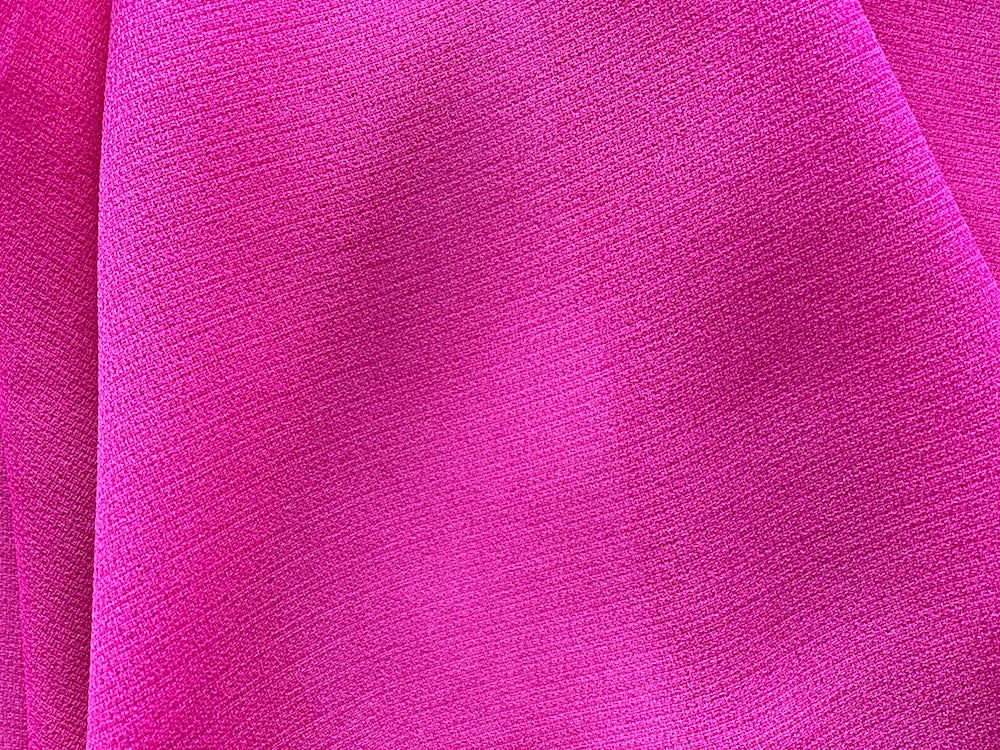 Roaring Hot Pink Honeycomb Weave Viscose Blend Organza  (Made in Italy)