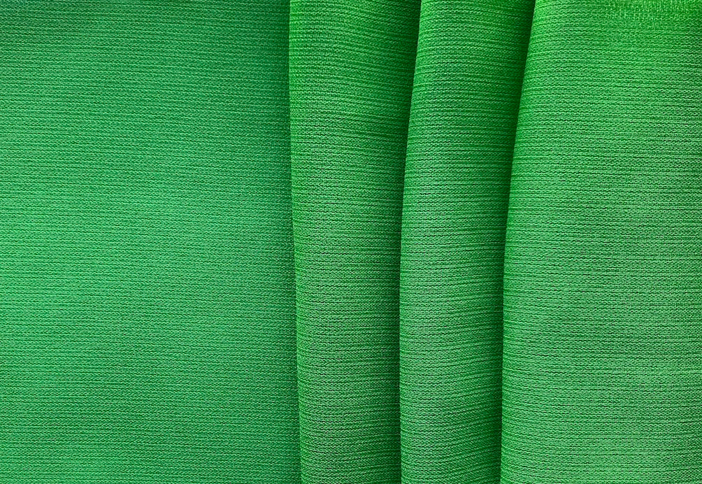 Radiant Parakeet Green Honeycomb Weave Viscose Blend Organza  (Made in Italy)