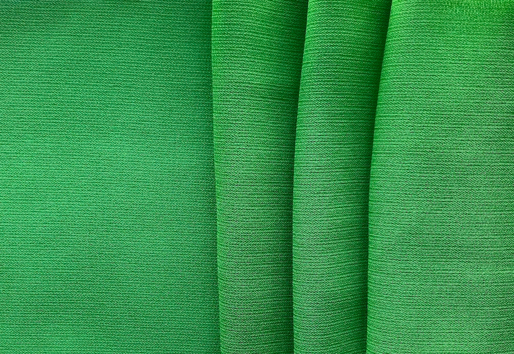 Radiant Parakeet Green Honeycomb Weave Viscose Blend Organza  (Made in Italy)