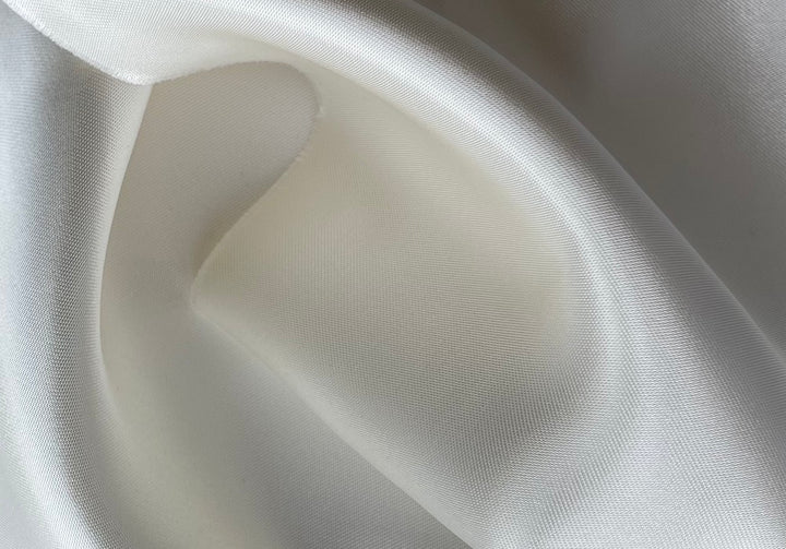 Double-Sided Winter White Viscose Bridal Satin (Made in Italy)