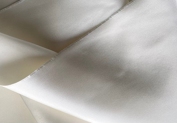 Double-Sided Winter White Viscose Bridal Satin (Made in Italy)