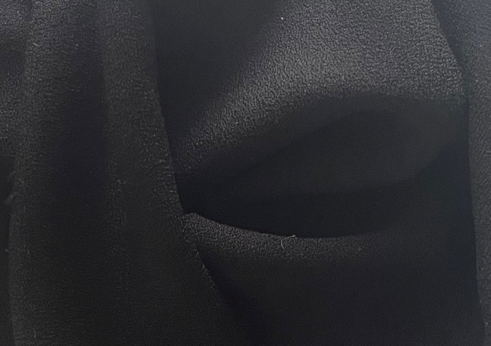 Supple Deep Ebony Viscose Crepe