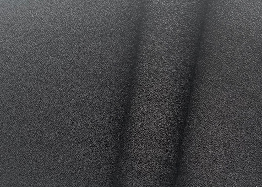 Supple Deep Ebony Viscose Crepe