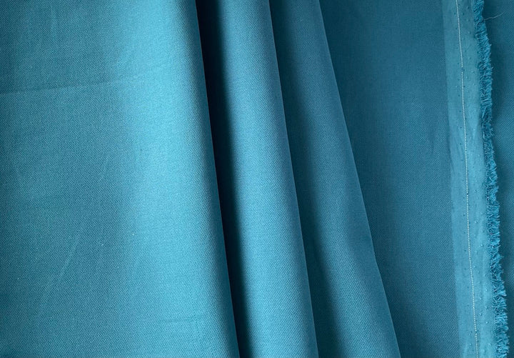 Soothing Saturated Teal Viscose Crepe Twill (Made in Italy)