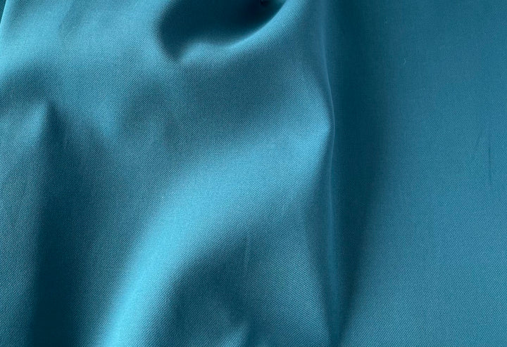 Soothing Saturated Teal Viscose Crepe Twill (Made in Italy)