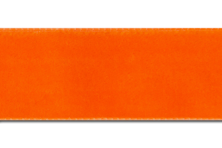 Pumpkin Orange Nylon Velvet Ribbon (Made in Switzerland)