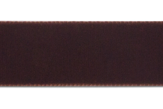 Double-Faced Cuban Brown Nylon Velvet Ribbon (Made in Switzerland)