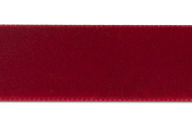 Stretch Scarlet Nylon Velvet Ribbon (Made in Switzerland)