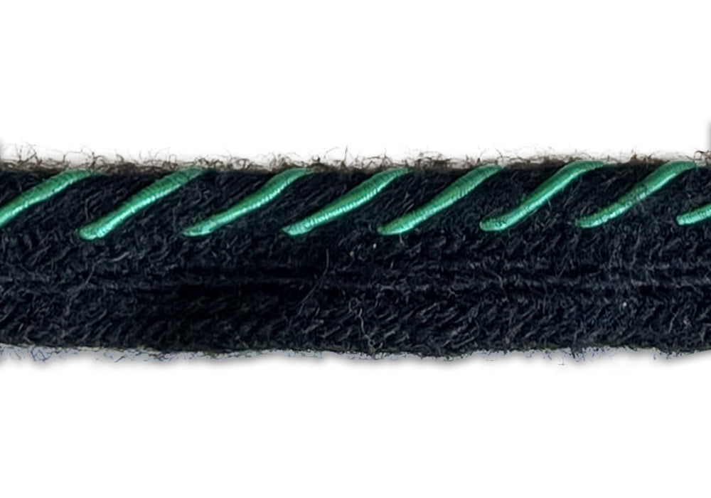 5/8" Shamrock & Coal Piping Trim (Made in France)