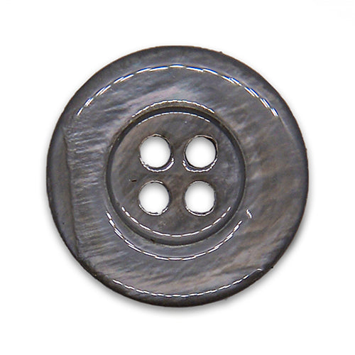 Shell Grey Button 4-Hole Deep Pigeon Grey Shell Button (Made in Italy) – Britex Fabrics