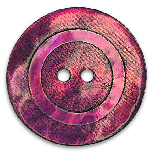 Strawberry Target 2-Hole Shell Button (Made in Spain)