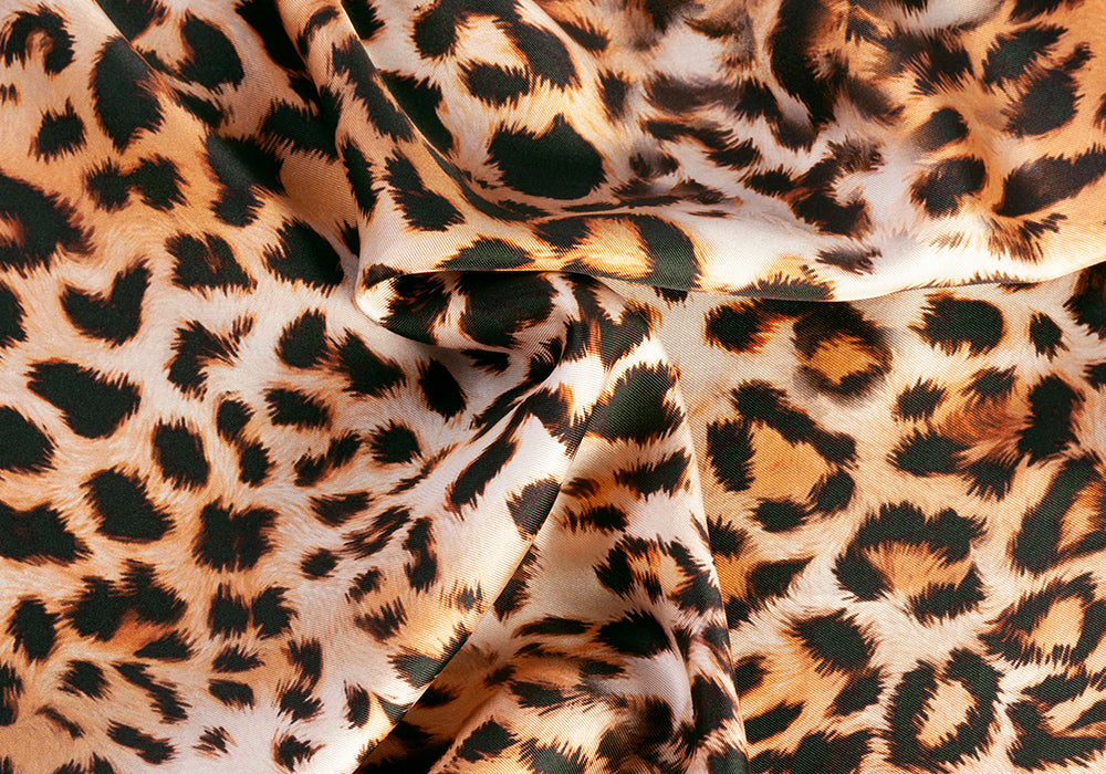 Languid Leopard Silk Twill (Made in Italy)