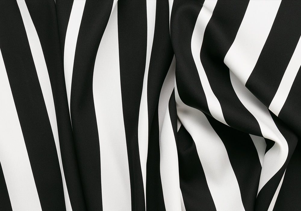 Designer Stripes Ahoy! Stretch Silk Crepe de Chine