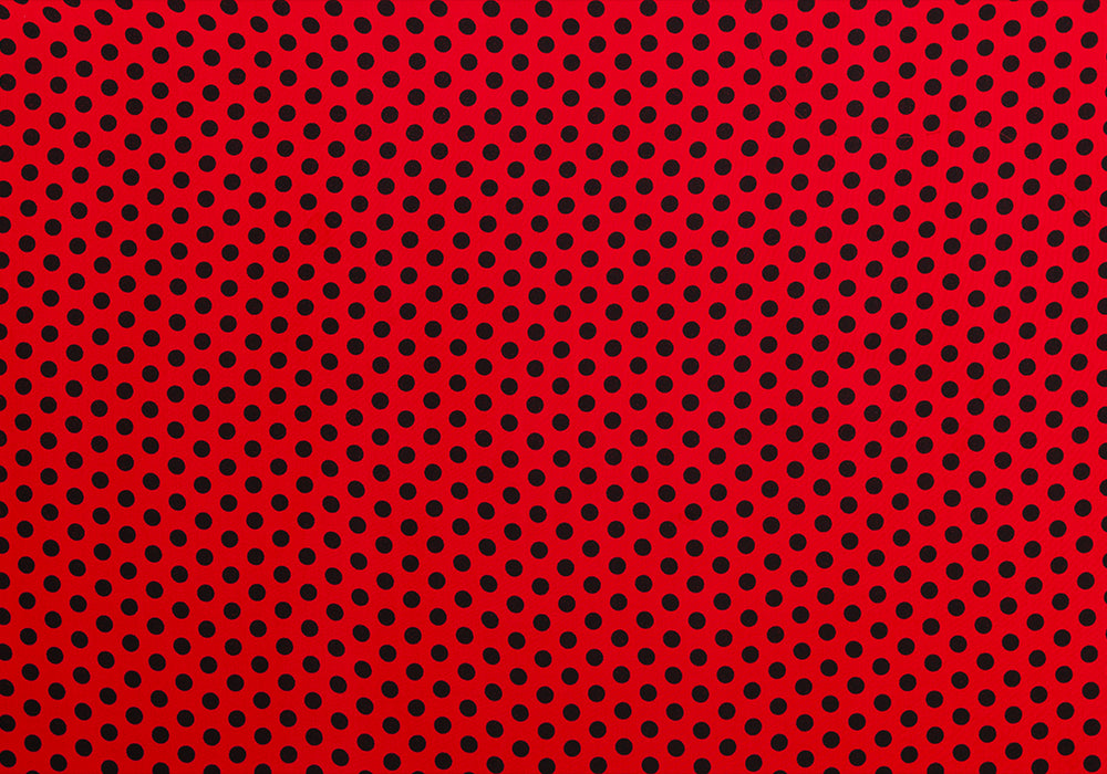 Designer Crimson Dotted Silk Georgette (Made in Italy)