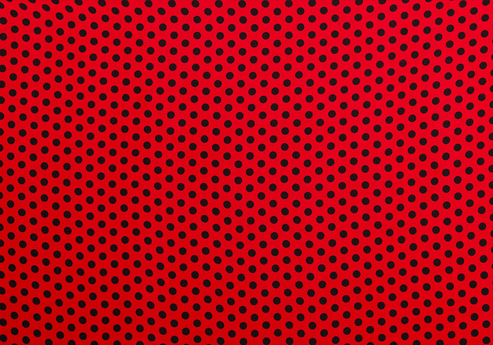Designer Crimson Dotted Silk Georgette (Made in Italy)