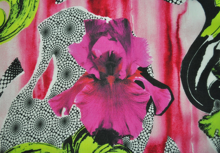 Designer Baroque Orchid Semi-Sheer Silk Chiffon (Made in Italy)