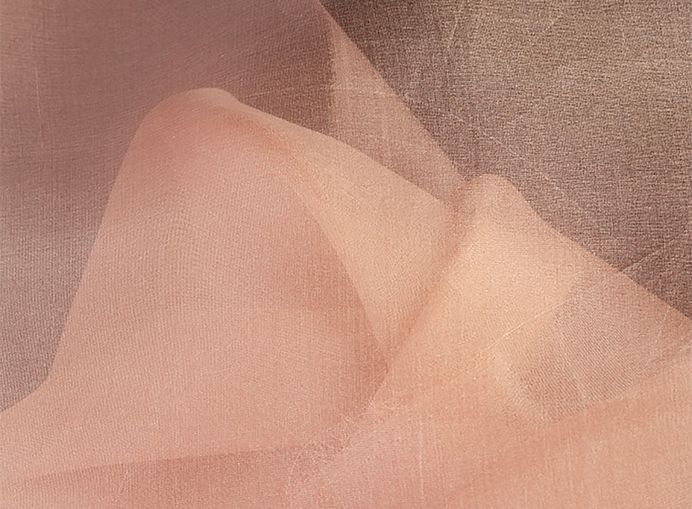 Crisp Softly Romantic Peach Silk Organza (Made in Italy)