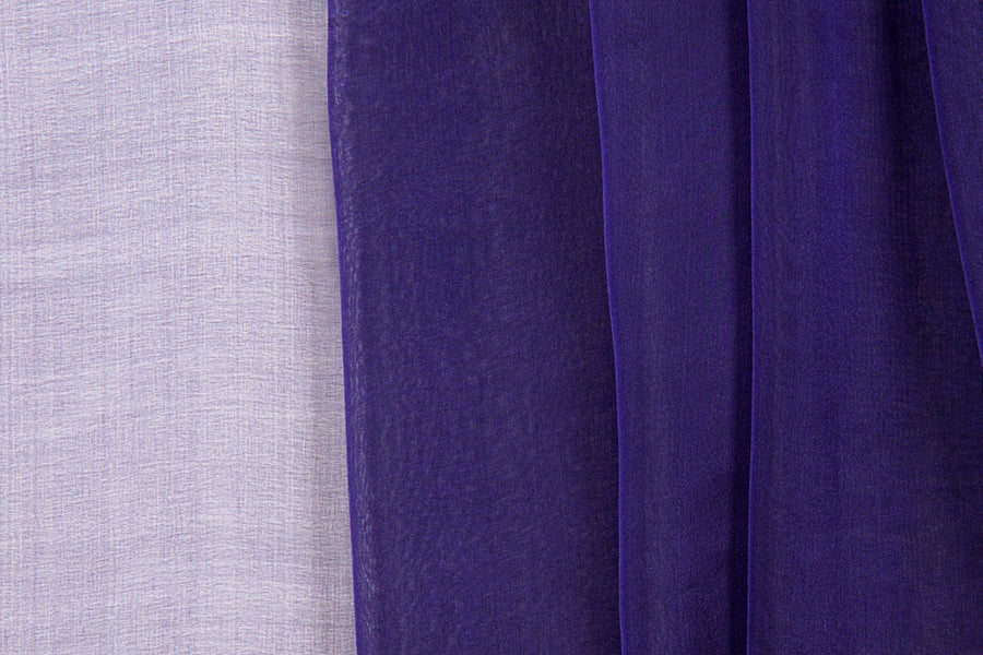 Iridescent Violet & Black Silk Chiffon