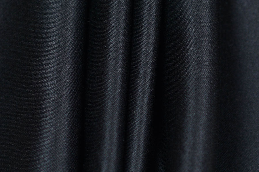 Black 4-Ply Double-Faced Silk Satin (Made in Italy)