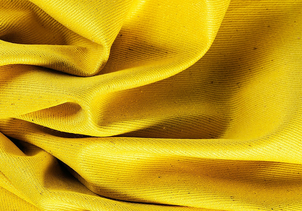 Citrine Yellow Raw Silk Twill (Made in Italy)